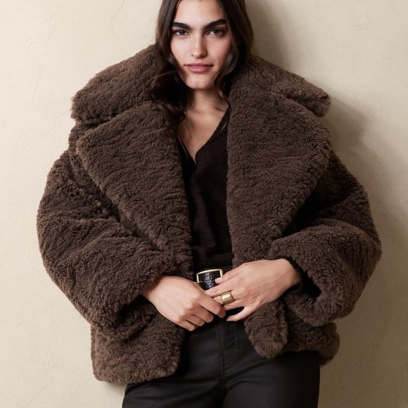 Banana Republic Brown Teddy Jacket - Picture 1 of 8